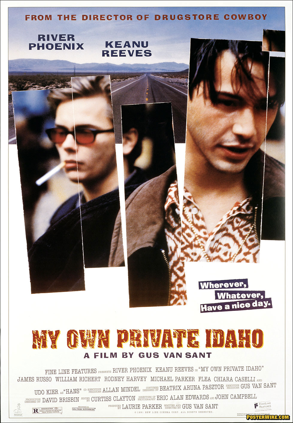 MY OWN PRIVATE IDAHO RIVER PHOENIX ICONIC WALKING ON HIGHWAY 24X36 POSTER 